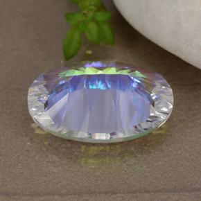 4.64캐럿 천연 멀티컬러 미스틱 쿼츠, 타원형 컷, 14.2×10.1 mm, VVS-VS