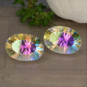 9.99캐럿 천연 다색 신비한 석영 보석, 타원형 컷, VVS-VS