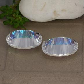 10.62캐럿 천연 멀티컬러 미스틱 쿼츠 보석, 타원형 컷, 14.1×10 mm, VVS-VS