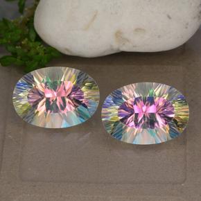 10.75캐럿 천연 다색 신비한 석영 보석, 타원형 컷, VVS-VS