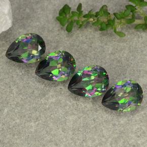 3.68캐럿 천연 멀티컬러 미스틱 쿼츠 보석, 배 모양, 7×5.2 mm, VS