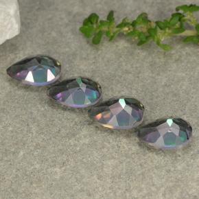 3.68캐럿 천연 멀티컬러 미스틱 쿼츠 보석, 배 모양, 7×5.2 mm, VS