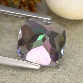2.02캐럿 천연 멀티컬러 미스틱 쿼츠, 쿠션 컷, 8.1×8 mm, VVS-VS