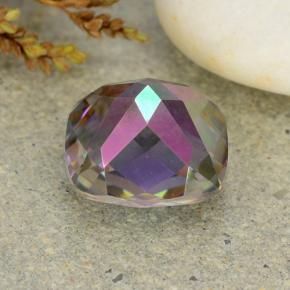 2.02캐럿 천연 멀티컬러 미스틱 쿼츠, 쿠션 컷, 8×8 mm, VVS-VS