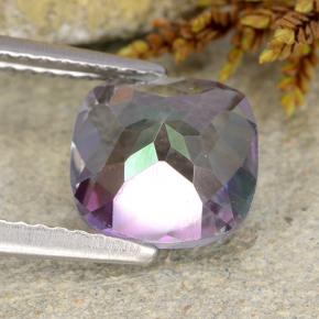 1.96캐럿 천연 멀티컬러 미스틱 쿼츠, 쿠션 컷, 8.2×8.2 mm, VS