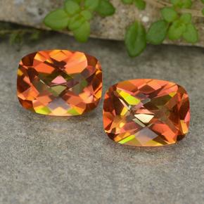 3.52캐럿 천연 멀티컬러 미스틱 쿼츠 보석, 쿠션 컷, 9×7 mm, VVS-VS
