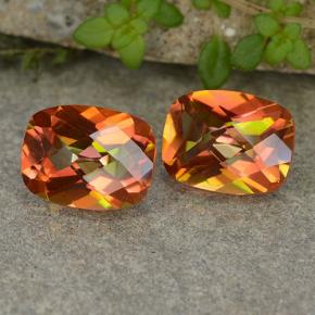 3.52캐럿 천연 멀티컬러 미스틱 쿼츠 보석, 쿠션 컷, 9×7 mm, VVS-VS