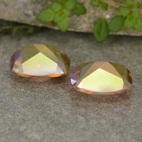 3.52캐럿 천연 멀티컬러 미스틱 쿼츠 보석, 쿠션 컷, 9×7 mm, VVS-VS