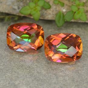 3.69캐럿 천연 멀티컬러 미스틱 쿼츠 보석, 쿠션 컷, 9×7 mm, VS