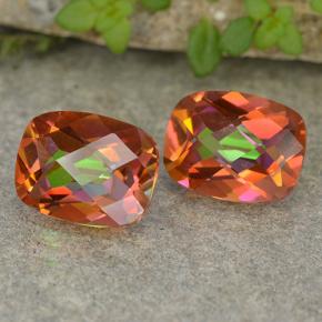 3.69캐럿 천연 멀티컬러 미스틱 쿼츠 보석, 쿠션 컷, 9×7 mm, VS