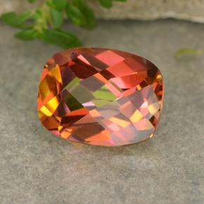1.84캐럿 천연 멀티컬러 미스틱 쿼츠, 쿠션 컷, 9.1×7 mm, VVS-VS
