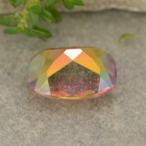 1.84캐럿 천연 멀티컬러 미스틱 쿼츠, 쿠션 컷, 9.1×7 mm, VVS-VS
