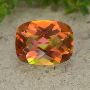 1.82캐럿 천연 멀티컬러 미스틱 쿼츠, 쿠션 컷, 9.1×7 mm, VVS-VS