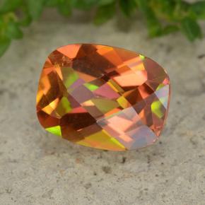 1.82캐럿 천연 멀티컬러 미스틱 쿼츠, 쿠션 컷, 9.1×7 mm, VVS-VS