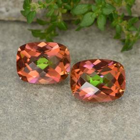 3.64캐럿 천연 멀티컬러 미스틱 쿼츠 보석, 쿠션 컷, 9×7 mm, VVS-VS