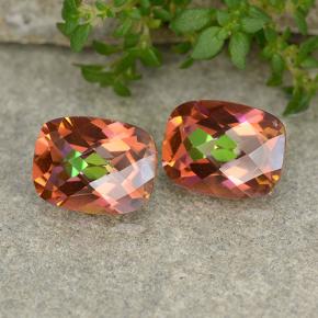 3.64캐럿 천연 멀티컬러 미스틱 쿼츠 보석, 쿠션 컷, 9×7 mm, VVS-VS