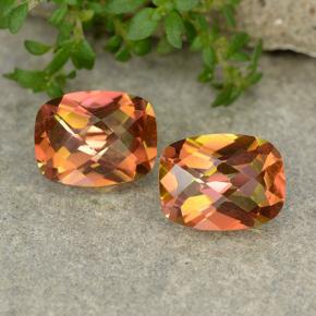 3.57캐럿 천연 멀티컬러 미스틱 쿼츠 보석, 쿠션 컷, 9.1×7 mm, VVS-VS