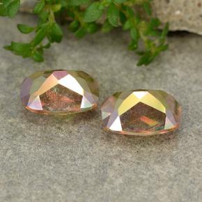 3.57캐럿 천연 멀티컬러 미스틱 쿼츠 보석, 쿠션 컷, 9.1×7 mm, VVS-VS