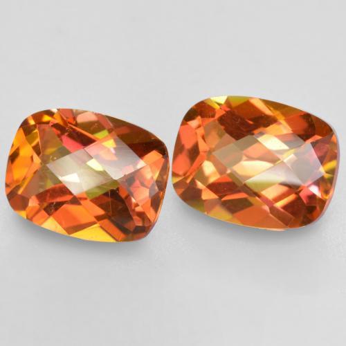 3.72캐럿 천연 멀티컬러 미스틱 쿼츠 보석, 쿠션 컷, 9.1×7.1 mm, VVS-VS