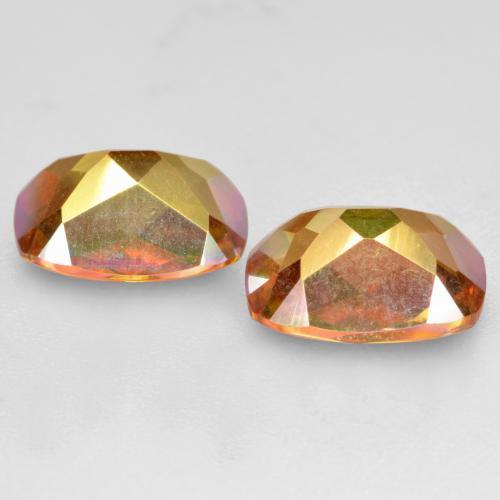 3.72캐럿 천연 멀티컬러 미스틱 쿼츠 보석, 쿠션 컷, 9.1×7.1 mm, VVS-VS