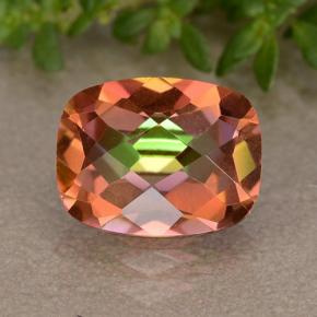 1.65캐럿 천연 멀티컬러 미스틱 쿼츠, 쿠션 컷, 8.9×6.9 mm, VVS-VS