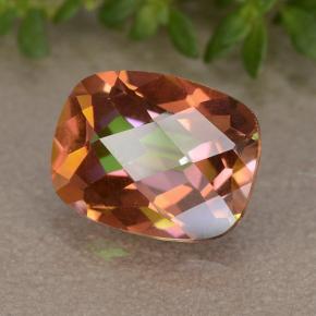1.65캐럿 천연 멀티컬러 미스틱 쿼츠, 쿠션 컷, 8.9×6.9 mm, VVS-VS