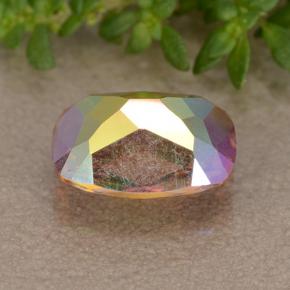 1.65캐럿 천연 멀티컬러 미스틱 쿼츠, 쿠션 컷, 8.9×6.9 mm, VVS-VS