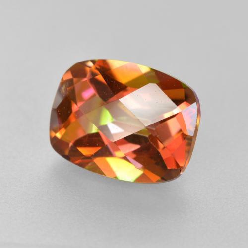 1.83캐럿 천연 멀티컬러 미스틱 쿼츠, 쿠션 컷, 9×6.9 mm, VVS-VS