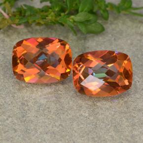 3.48캐럿 천연 멀티컬러 미스틱 쿼츠 보석, 쿠션 컷, 8.9×6.9 mm, VS