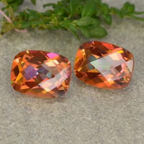 3.48캐럿 천연 멀티컬러 미스틱 쿼츠 보석, 쿠션 컷, 8.9×6.9 mm, VS