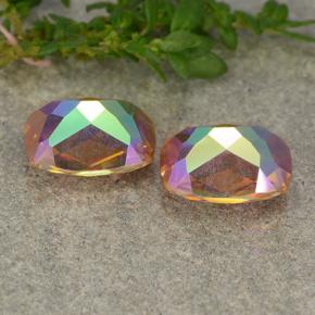 3.48캐럿 천연 멀티컬러 미스틱 쿼츠 보석, 쿠션 컷, 8.9×6.9 mm, VS