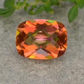 1.82캐럿 천연 멀티컬러 미스틱 쿼츠, 쿠션 컷, 9×7 mm, VVS-VS