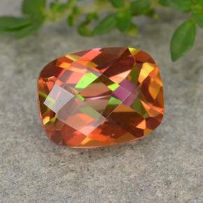 1.82캐럿 천연 멀티컬러 미스틱 쿼츠, 쿠션 컷, 9×7 mm, VVS-VS