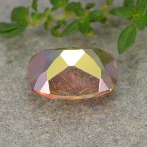 1.82캐럿 천연 멀티컬러 미스틱 쿼츠, 쿠션 컷, 9×7 mm, VVS-VS