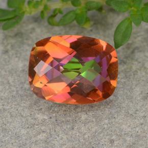 1.62캐럿 천연 멀티컬러 미스틱 쿼츠, 쿠션 컷, 9×7 mm, VVS-VS
