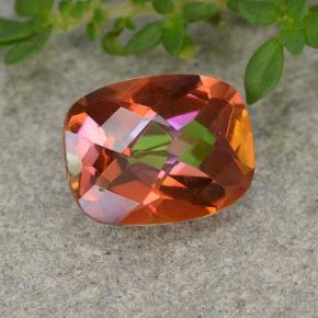 1.62캐럿 천연 멀티컬러 미스틱 쿼츠, 쿠션 컷, 9×7 mm, VVS-VS