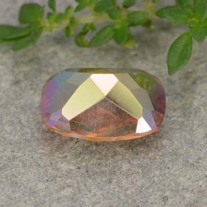 1.62캐럿 천연 멀티컬러 미스틱 쿼츠, 쿠션 컷, 9×7 mm, VVS-VS