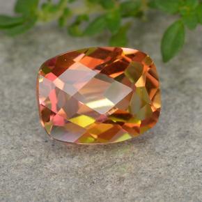 1.81캐럿 천연 멀티컬러 미스틱 쿼츠, 쿠션 컷, 9×7 mm, VVS-VS