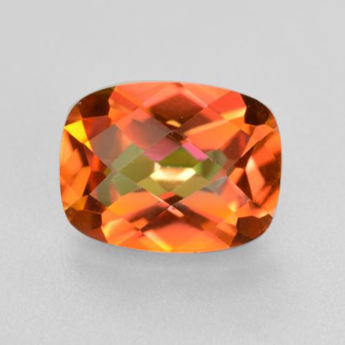 1.84캐럿 천연 멀티컬러 미스틱 쿼츠, 쿠션 컷, 9.1×7 mm, VVS-VS