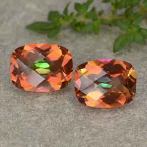 3.38캐럿 천연 멀티컬러 미스틱 쿼츠 보석, 쿠션 컷, 8.9×7 mm, VVS-VS