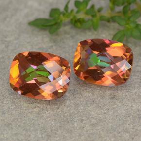 3.38캐럿 천연 멀티컬러 미스틱 쿼츠 보석, 쿠션 컷, 8.9×7 mm, VVS-VS