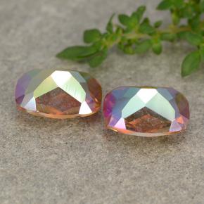 3.38캐럿 천연 멀티컬러 미스틱 쿼츠 보석, 쿠션 컷, 8.9×7 mm, VVS-VS