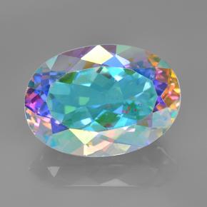 7.50캐럿 천연 멀티컬러 미스틱 쿼츠, 타원형 컷, 14.1×10.1 mm, VVS-VS