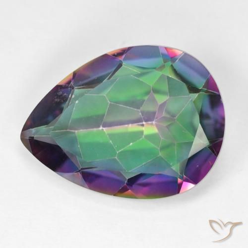 11.44ct 자연스러운 다색 신비한 석영, 배 모양, VVS-VS
