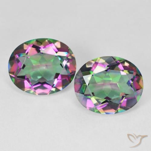 9.31캐럿 천연 다색 신비한 석영 보석, 타원형 컷, VVS-VS