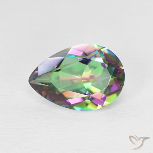 1.86ct 자연스러운 다색 신비한 석영, 배 모양, VVS-VS