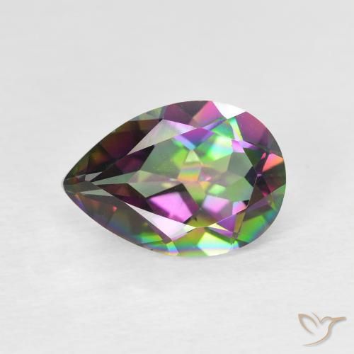 1.78ct 자연스러운 다색 신비한 석영, 배 모양, VVS-VS
