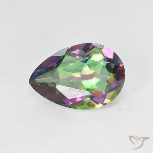 1.98ct 자연스러운 다색 신비한 석영, 배 모양, VVS-VS