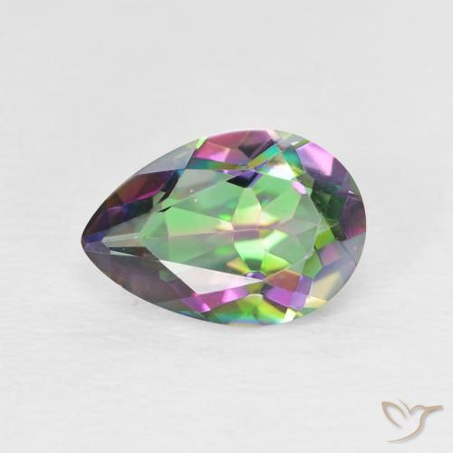 1.88ct 자연스러운 다색 신비한 석영, 배 모양, VVS-VS