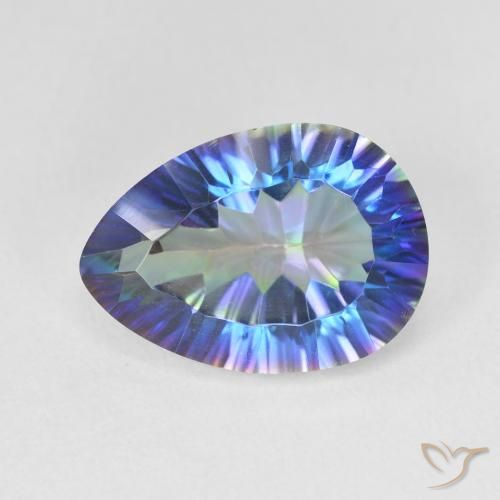 5.26ct 자연스러운 다색 신비한 석영, 배 모양, VVS-VS